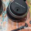 The left earcup on the Turtle Beach Stealth Pro Xbox/PC wireless gaming headset with the detachable boom microphone port uncovered. The left earcup on the Turtle Beach Stealth Pro Xbox/PC wireless gaming headset with the detachable boom microphone port uncovered