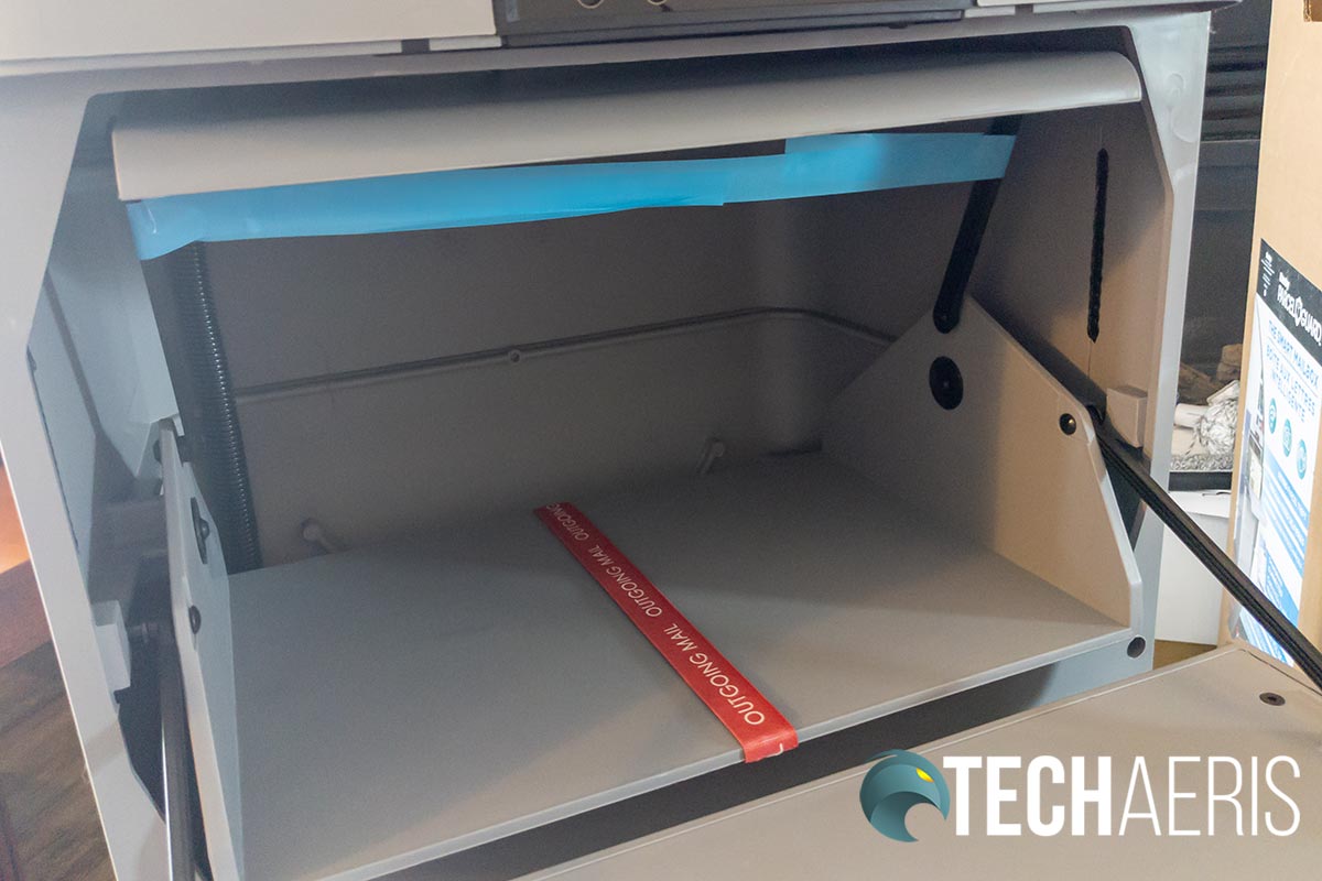 Danby Parcel Guard review: A smart mailbox for secure package delivery and more! 7 The delivery tray on the Danby Parcel Guard Smart Mailbox